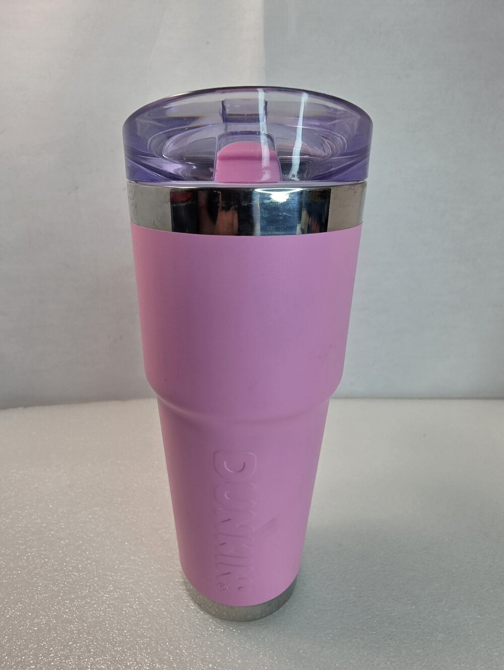 Dunkin' 32 oz Stainless Steel Insulated Tumbler Pink Drink-Through Lid Straw
